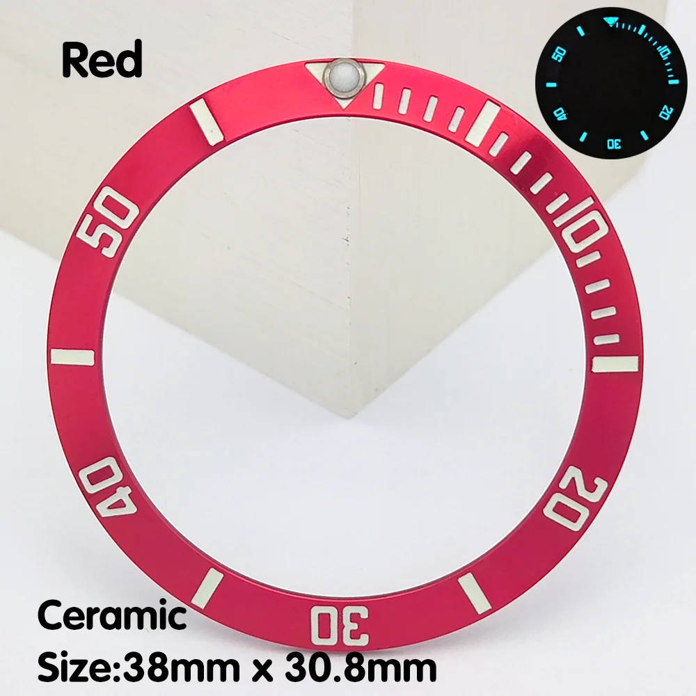 GMT Bezel 38mm Ceramic Bezel C3 Luminous Bezel Fits 40mm Men\'s Watch Ring Change Accessories High Quality Watch Bezel