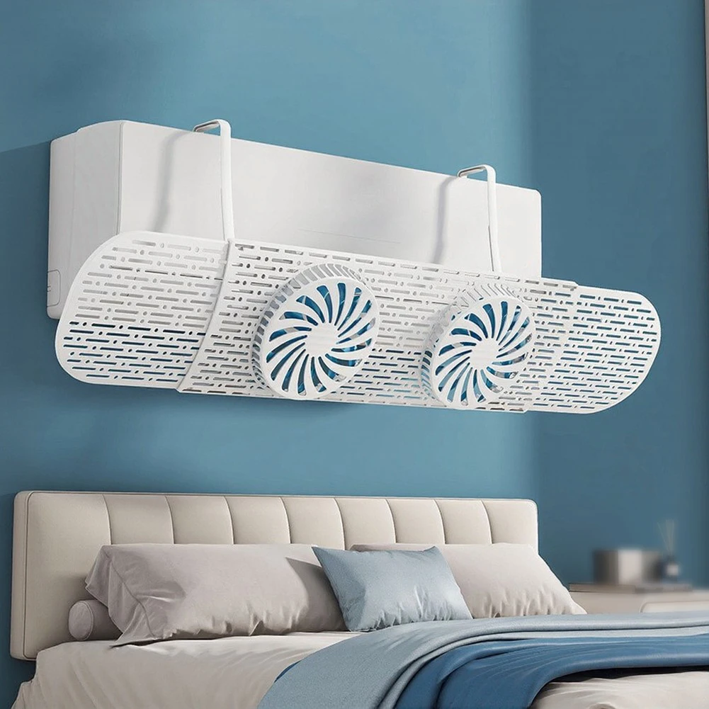 Wall Mounted AC Air Deflector with Adjustable Angle - Plastic Wind Director for Even Air Distribution 46.7cm x 16.1cm