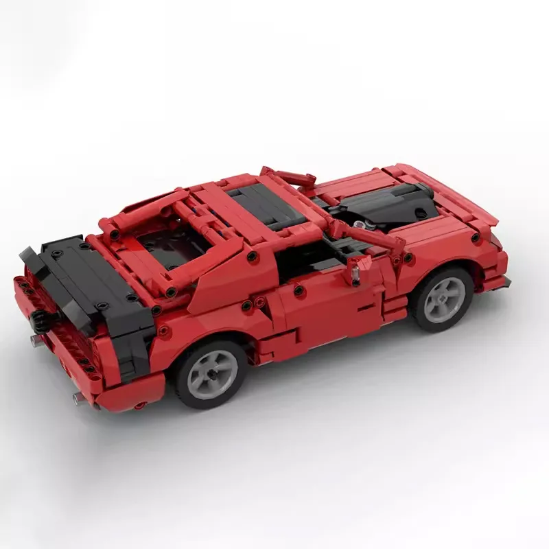 รถ Serie Dodge Challenger รถสีแดงรุ่นใช้งานร่วมกับรถขนาดใหญ่ Building Blocks อิฐ DIY ของเล่นสําหรับชายหญิง XMAS ของขวัญ