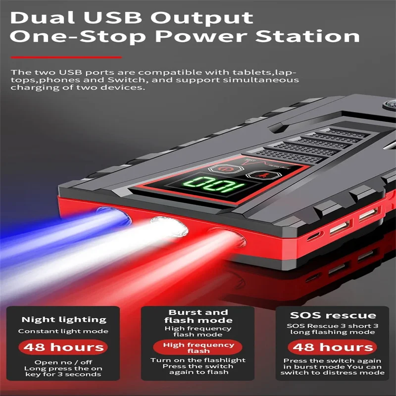 Auto-Starthilfegerät 6000mAh 12V Leistungsstarkes Tragbares Batterieladesystem Startsystem Auto-Booster – Detail 6