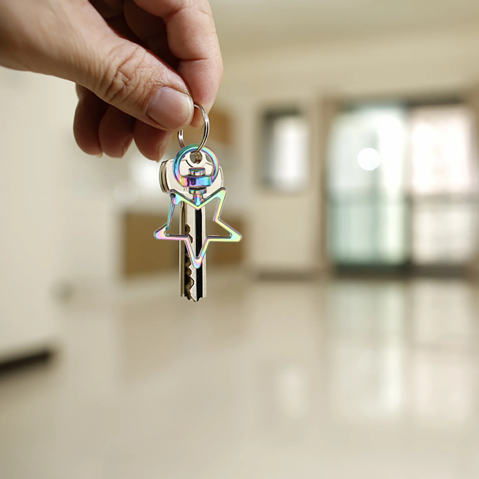 

10Pcs Colorful Star Keyholder Pendant Practical Bag Backpack Clip Keyholder Pendant Star Key Chain Decoration