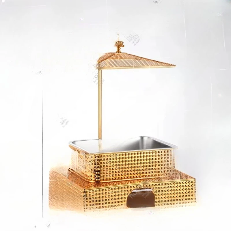 Hot Sale Luxury Stainless Steel Hot Pot Rectangle Self-Service Food Warmer 8L-9L Hotel Business Services Hanging Options