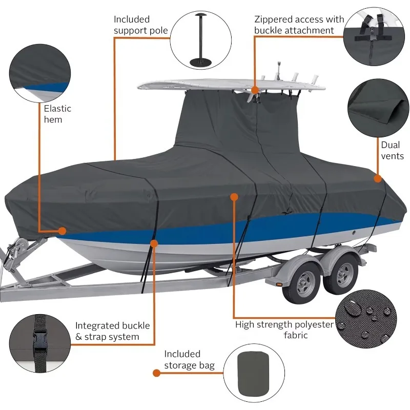Custom Size Waterproof Fabric Accessories Fishing Breathable Boat Cover