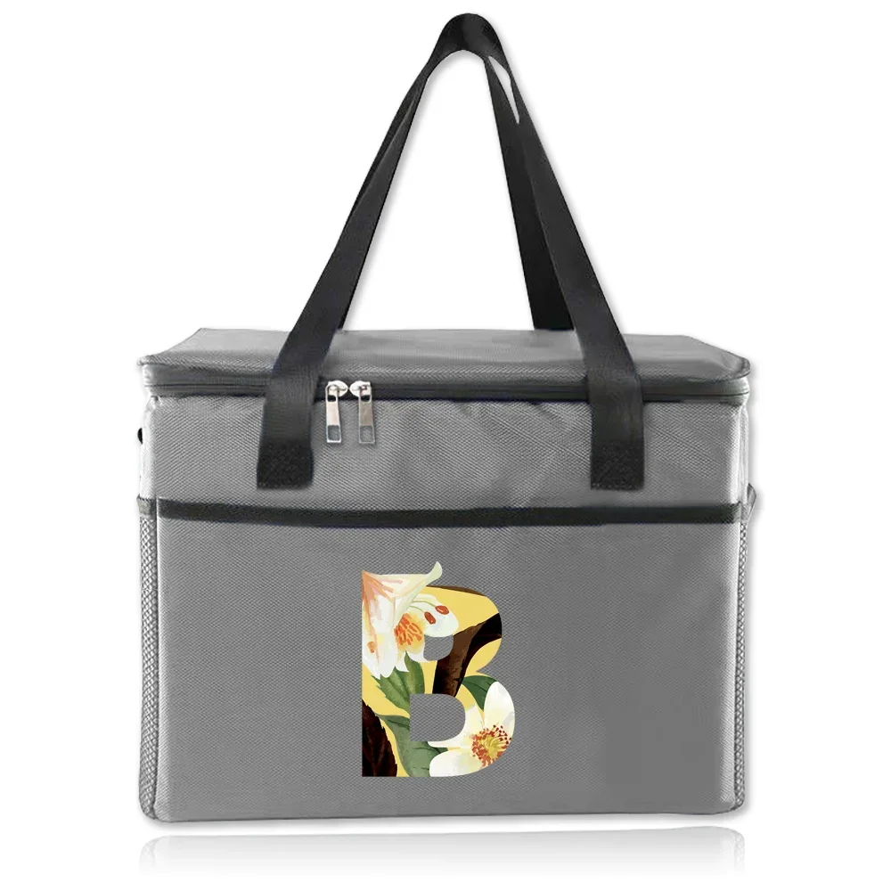 Thermal Insulated Bag Storage Handbag Cooler Bags Waterproof Box Fashion Hygiene-Friendly for Student Food Tote Floral Printing