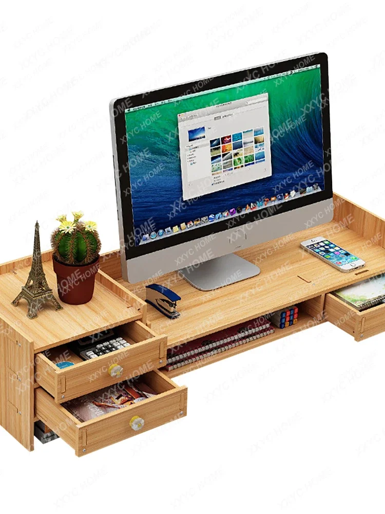 Office Wood Desk Organizers With Lock File Storage Computer Desktop Tray