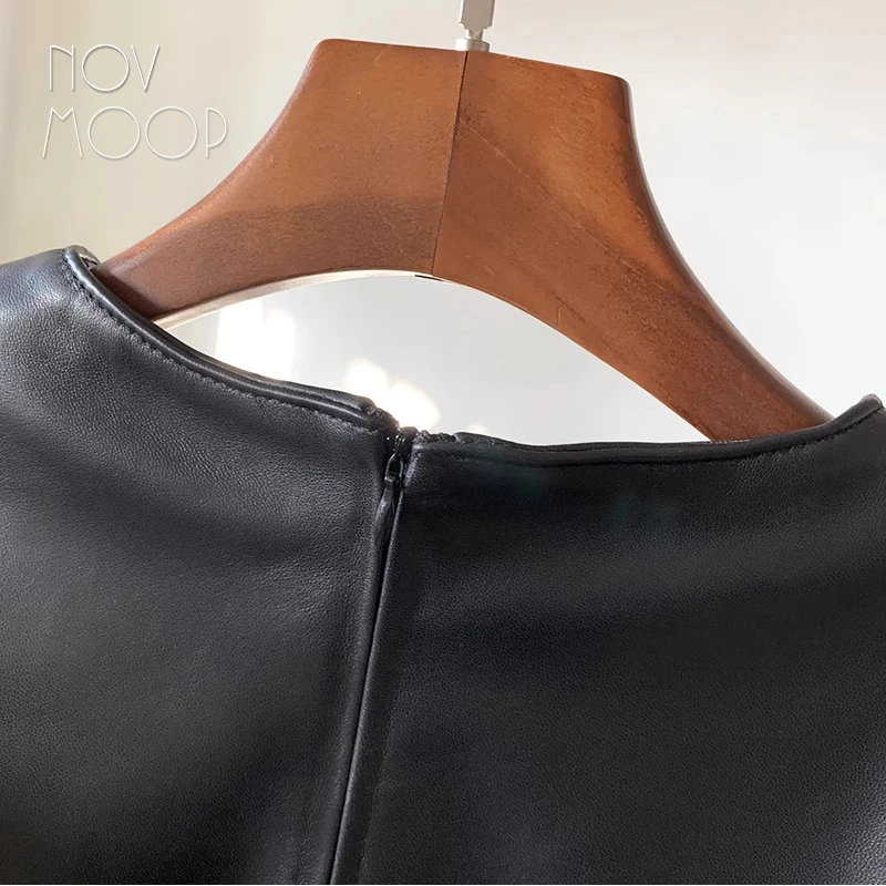 Suéter de cuello alto para mujer, top de piel de oveja auténtica, suave y elegante, estilo de diseñador simple, temporada de invierno, LT3616