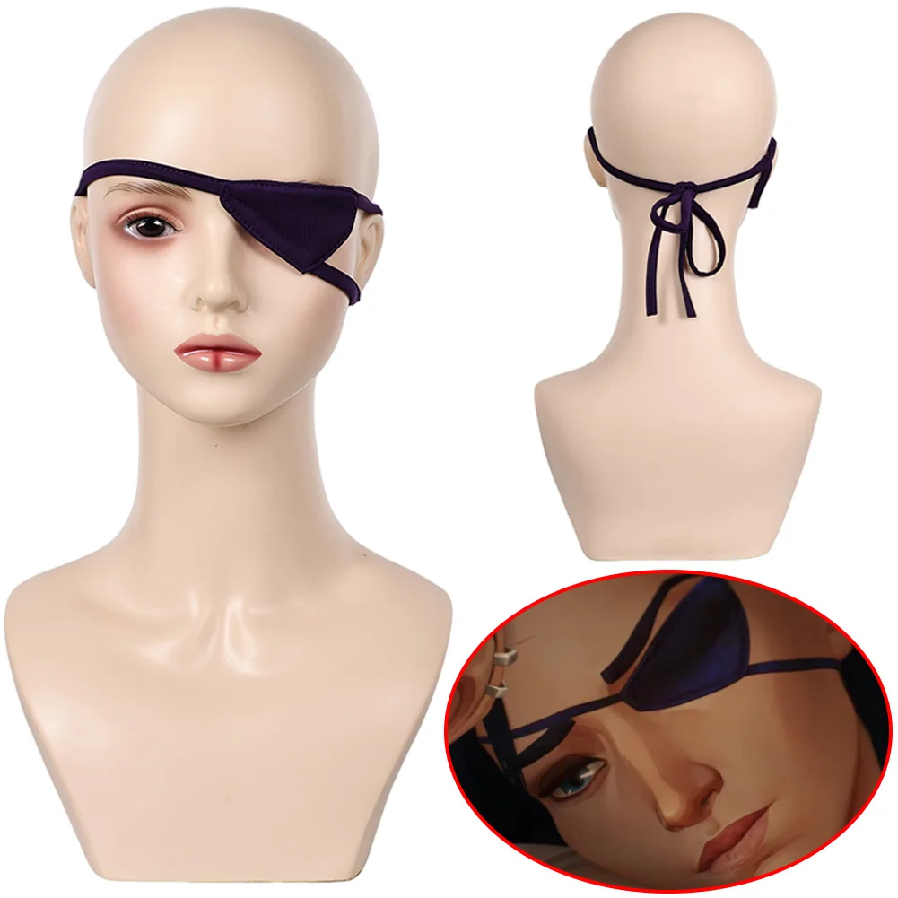 Arcane Caitlyn Patch Purple Eyemask Cosplay Eye Masks Game LOL Role Play Costume Accessories Halloween Carnival Party Suits Prop