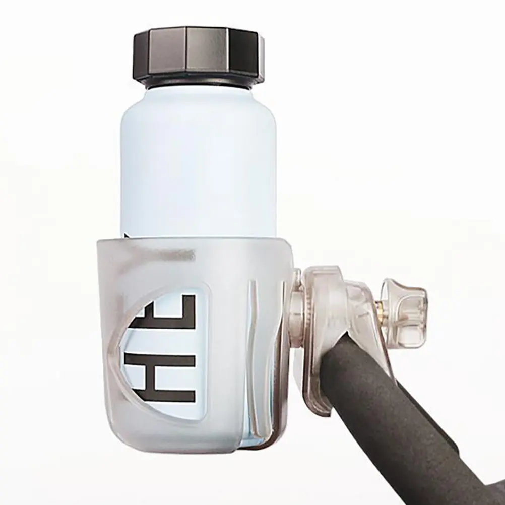 

Baby Stroller Cup Holder Premium Transparent Sturdy Bike Cup Holder Universal Drinks Organizer Anti-Shake Plastic Beverage Rack