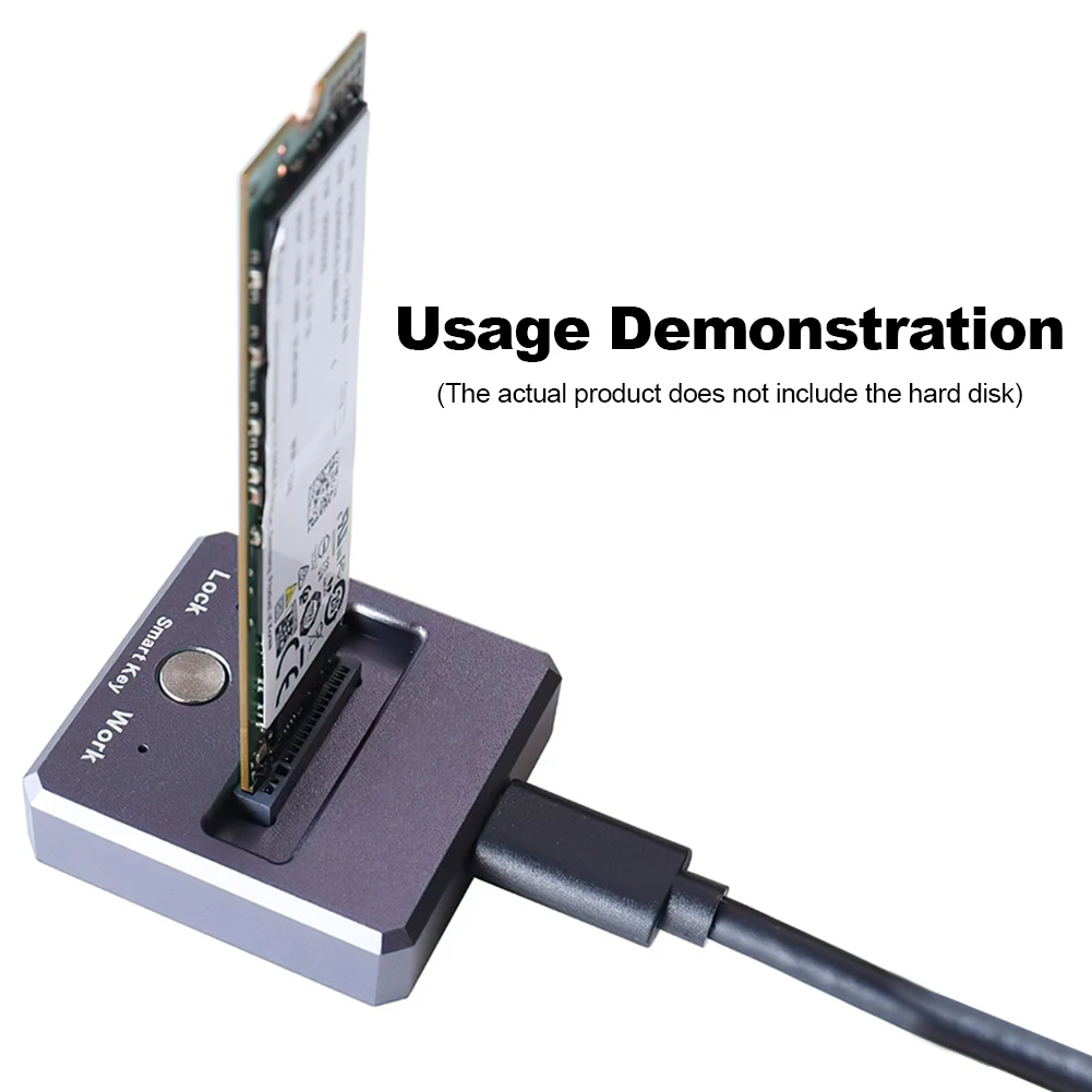 NVMe M2 SSD Docking Station M.2 SSD To USB Adapter Type-C M.2 NVME/SATA Caddy Box Base Adapter 1000MB/s SSD External Enclosure