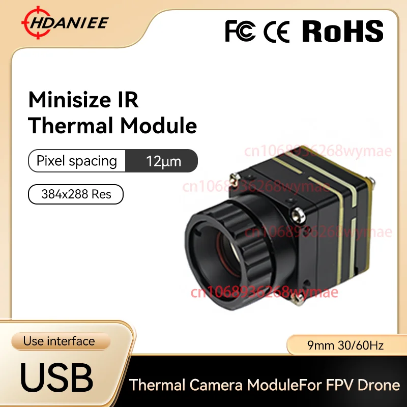 Module de caméra d'imagerie thermique pour importateur FPV, USB, numérique, analogique, non refroidi, longue onde, infrarouge, 384x288, 9mm