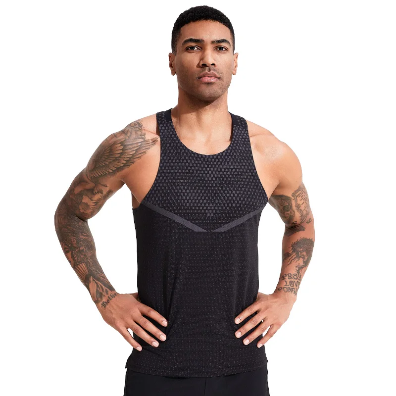 NEW Men Bodybuilding Tight Vest Sport Muscle Fitness Jogger Workout Sleeveless Shirt Sportwear Gyms Singlet Running Tank Tops