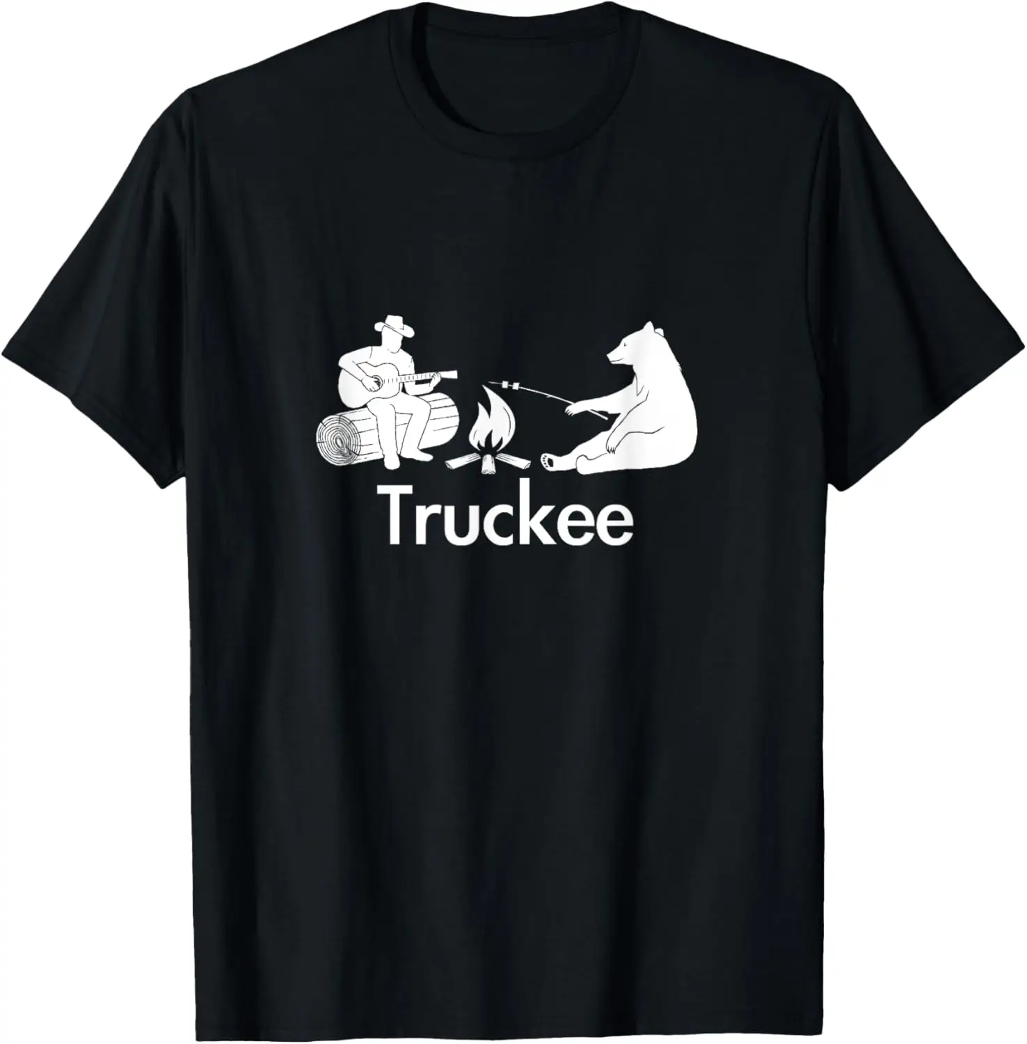 Bear & Guitar Campfire - Truckee, California T-Shirt