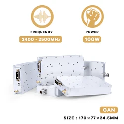 Sistema de interferencias de aviones no tripulados, módulo antidrones GaN FPV de 100W, 2400-2500MHz, sistema de defensa portátil