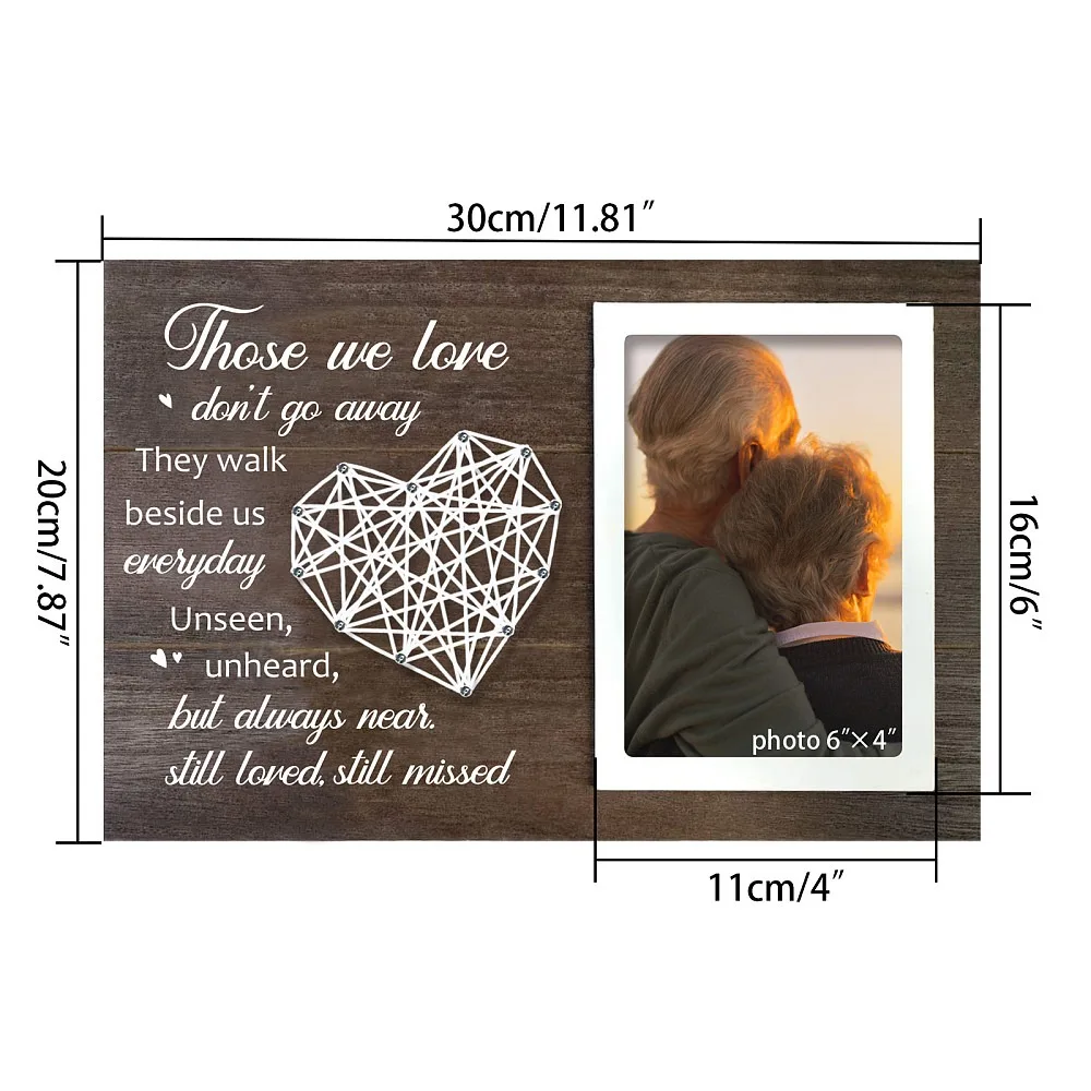 Photo Frame Rectangle Dark Gray Heart Pattern 200x300mm