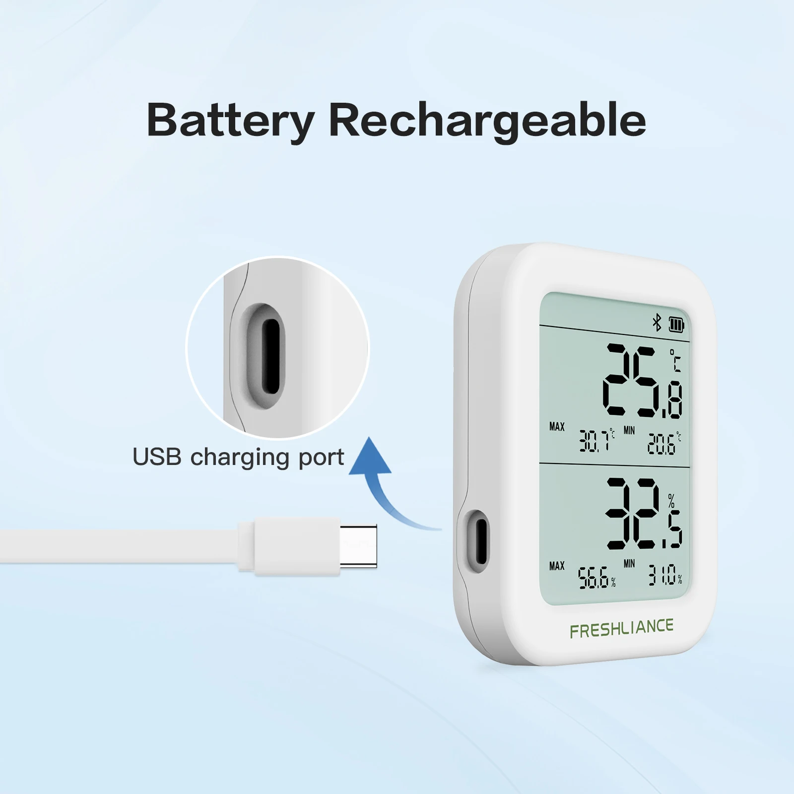 Registrador remoto de temperatura y humedad Sensor inalámbrico de humedad y temperatura LoRa Bluetooth