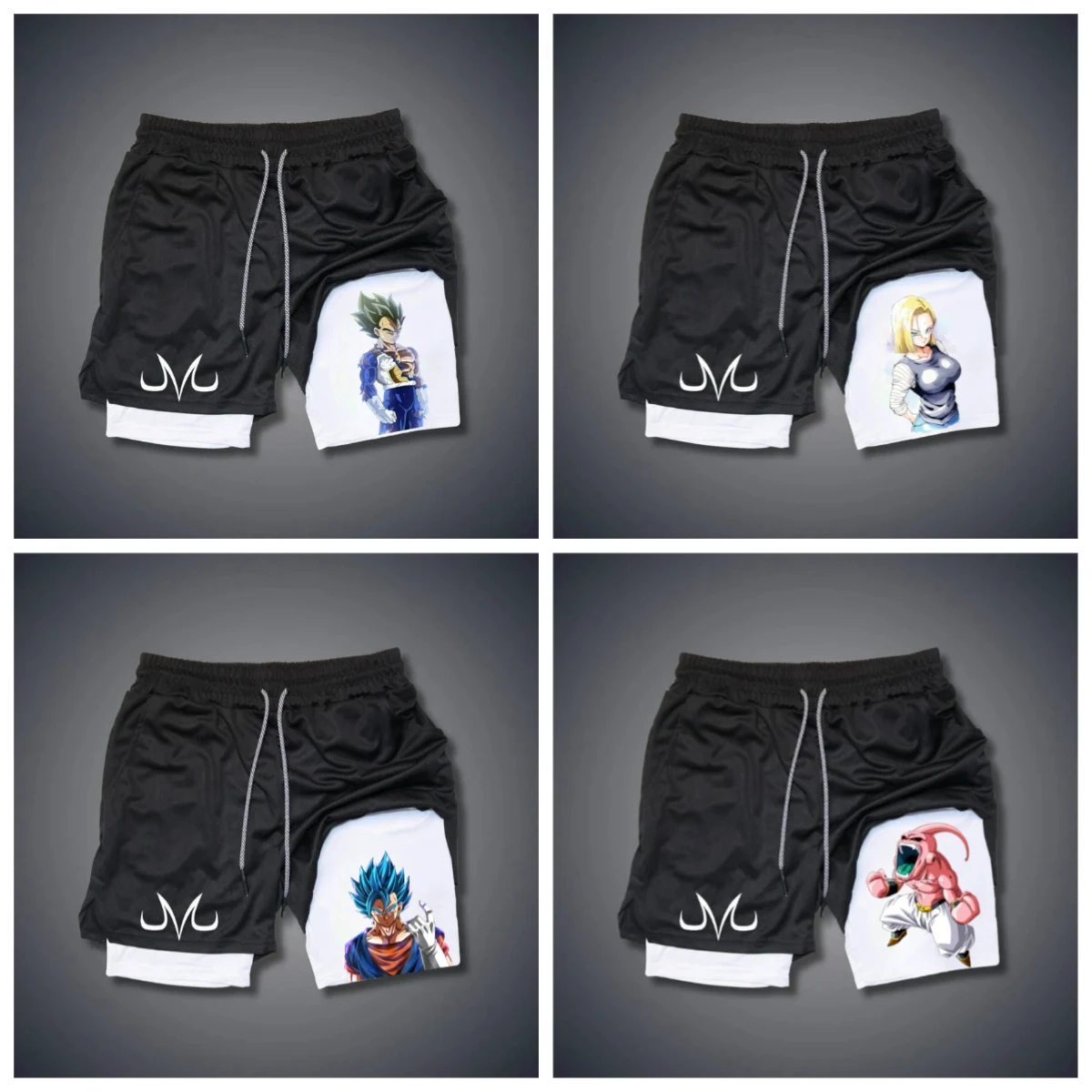 

25 Summer Hot-selling New Anime Dragon Ball Series 3D Fashion Fake Two-piece Shorts Outdoor Casual Street Breathable Shorts