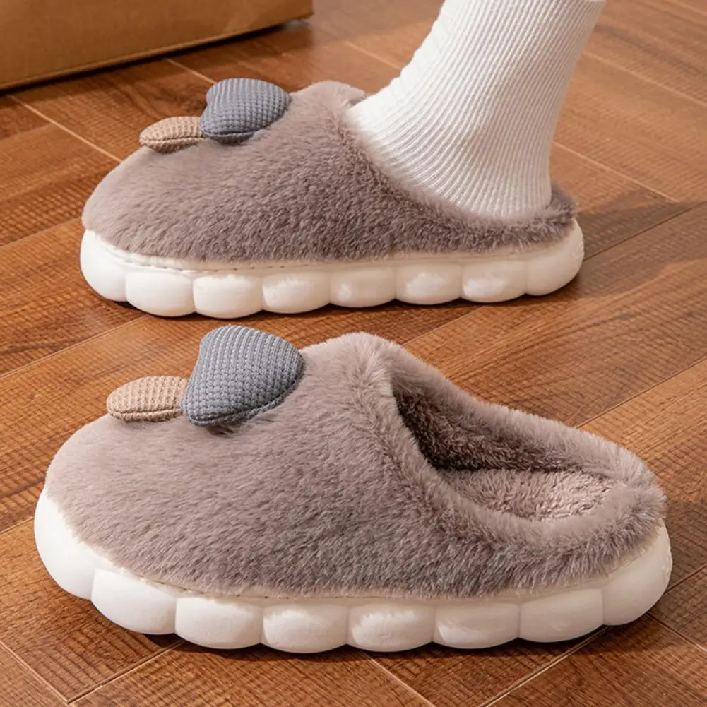 

Winter Slippers Women Indoor Slippers Mushroom Plush Slippers for Women Men Winter Warm Fuzzy Indoor Shoes Outside Wear