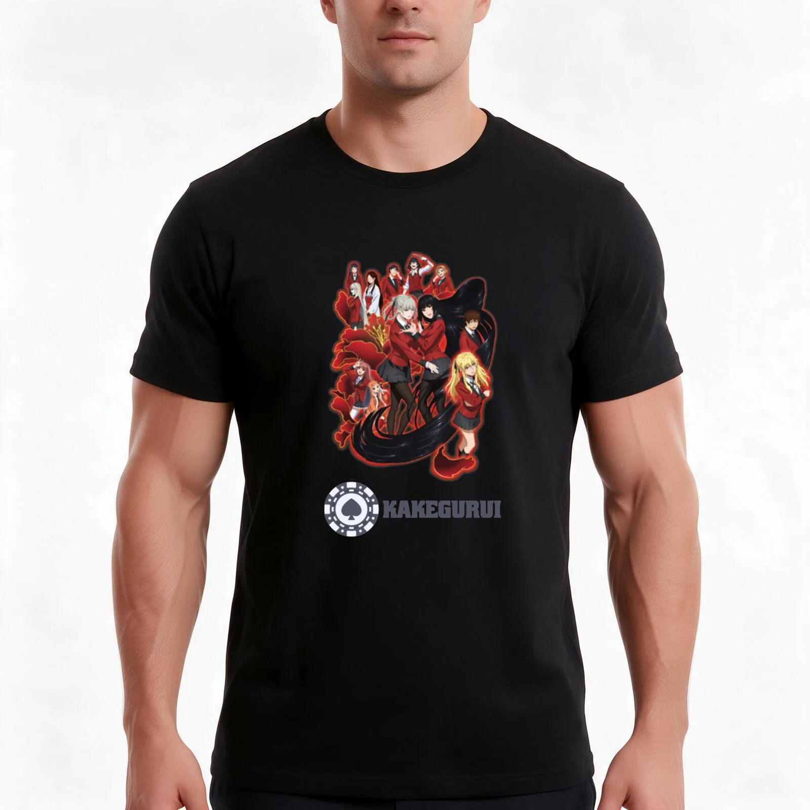 Kakegurui T-Shirt Summer Casual Cotton Tee Oversized Streetwear Tops Vintage Graphic Print Loose Fit Short Sleeve