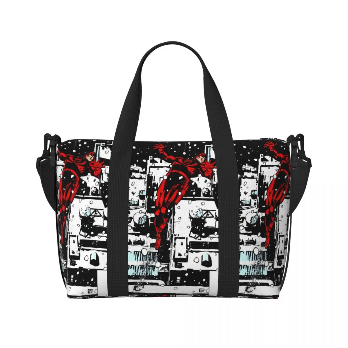 Custom Daredevil Poster Grocery Shopping Tote Bags Women Large Capacity Beach Gym Travel Bags