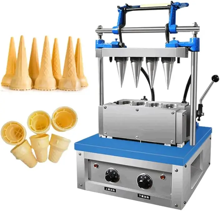 Kolice 4 Molds Automatic Ice Cream Cone Making Machine/sweet Pizza Cone Making Machine