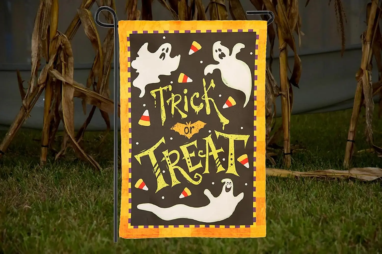 Trick or Treat 12x18 Inch Double Sided Halloween Garden Flag | Fall Decorations for Home | Fall Porch Decor | Garden Flags f UUN