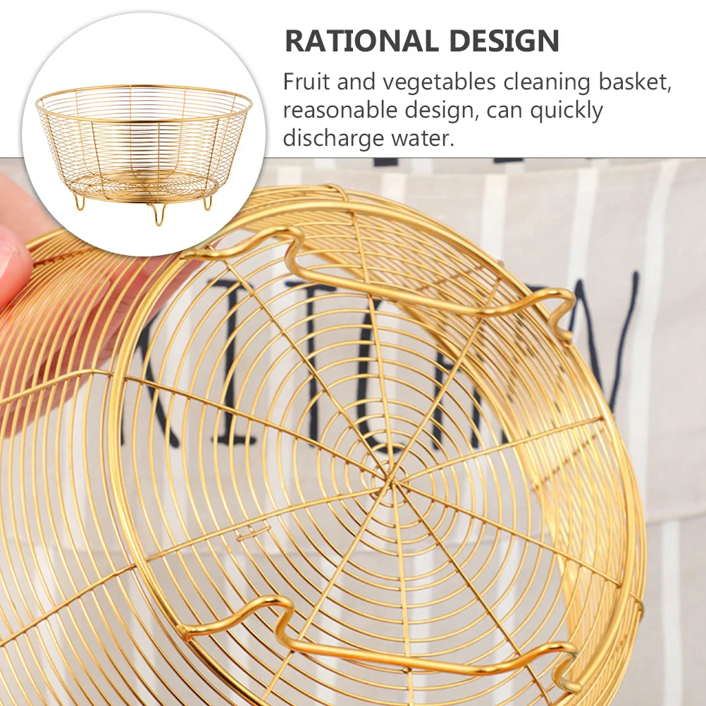 

Stainless Steel Draining Basket Fruit Vegetable Cleaning Kitchen Storage Baskets Practical Drain