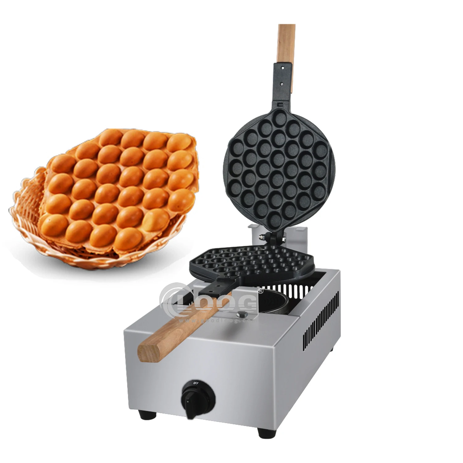 ماكينة صنع وافل البيض QQ من نوع الغاز التجاري، ماكينة صنع الوافل الفقاعية غير اللاصقة لأغذية الشوارع