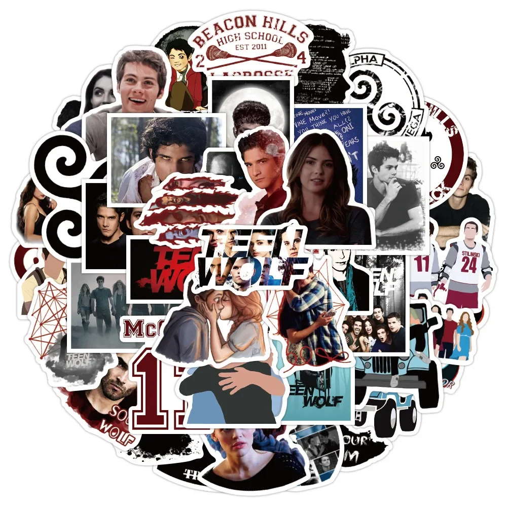 50 قطعة من ملصقات المسلسلات التلفزيونية المراهقين وولف ملصقات رائعة مخصصة على الجدران الإبداعية شارات مقاومة للماء لعبة أطفال يمكنك صنعها بنفسك دفتر لوح التزلج