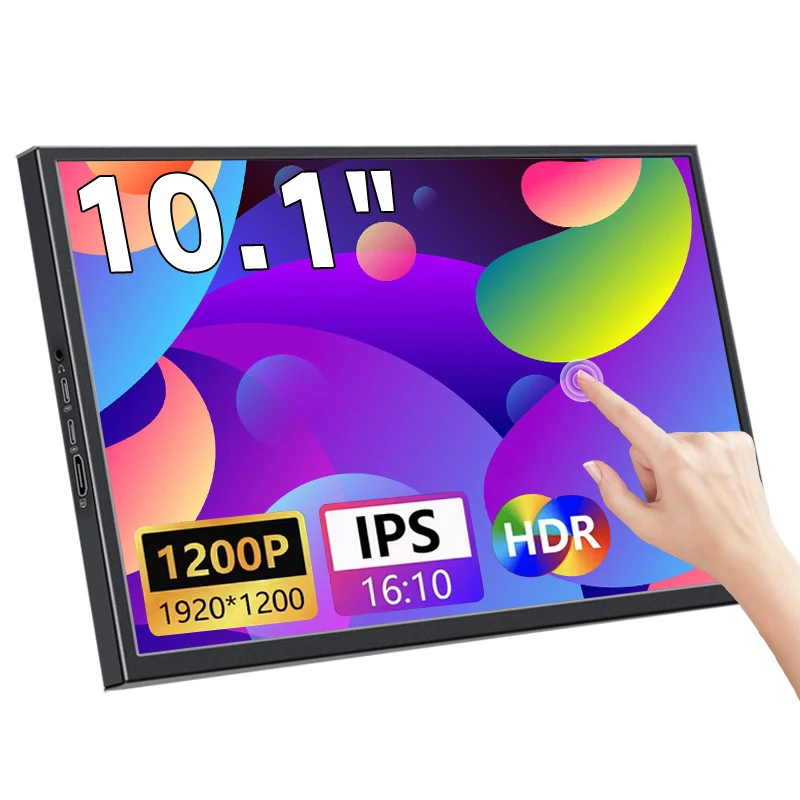 

10.1 inch Portable Monitor Touchscreen,1920*1200,60HZ, 16:10, 100% SRGB, 400nits,Suitable for PC laptops, switch, PS4, PS5, Xbox