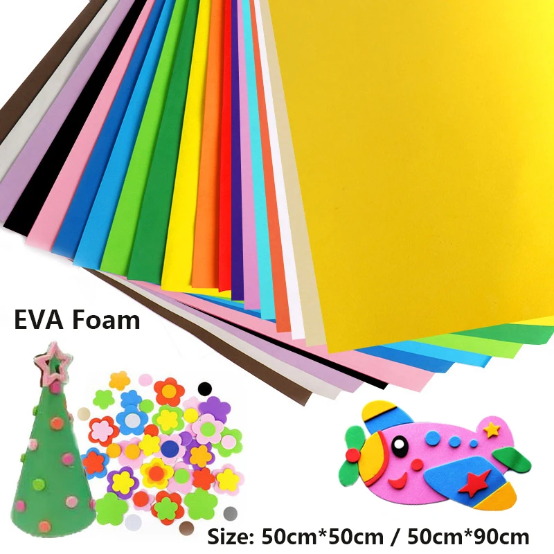 Papel de espuma EVA de 1mm de espesor, hojas de espuma hechas a mano, papel de esponja, materiales para manualidades, accesorios de flores multicolores para fiesta de Navidad