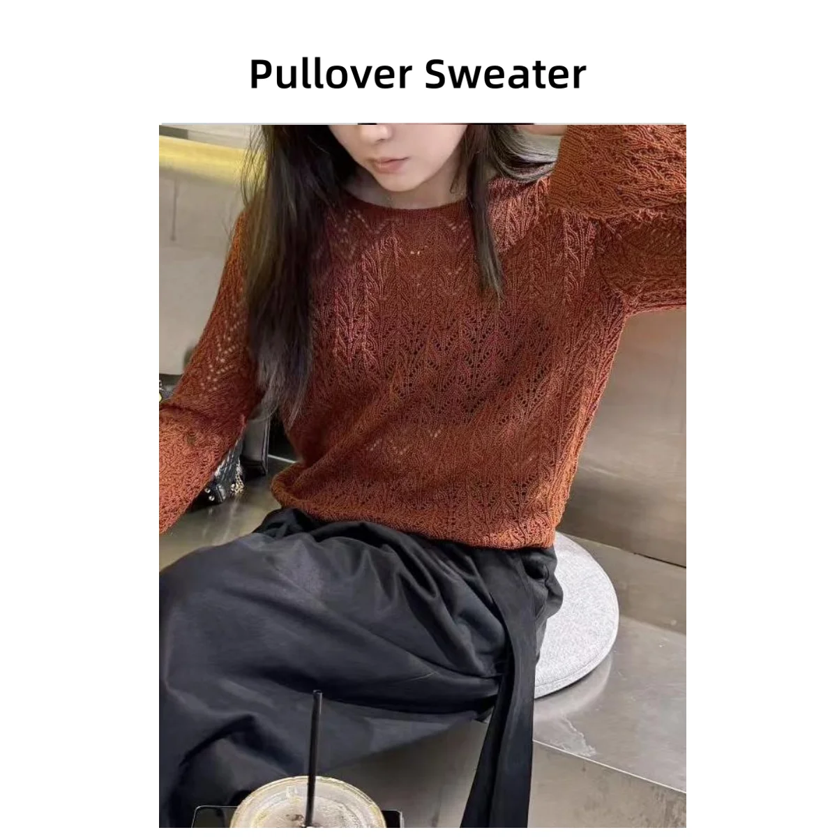 Ladies' Fashion O-neck Knitted Sweater Solid Color Long Sleeve Knit Pullovers Simple Chic Jumpers 2o25 Korean Elegant Knit Tops