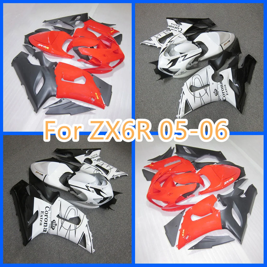 Free Custom Plastic for Kawasaki ZX 6R 05 06 ZX-6R 2005 2006 ZX6R Motorcycle Fairing kit Street Bike Bodywork Parts