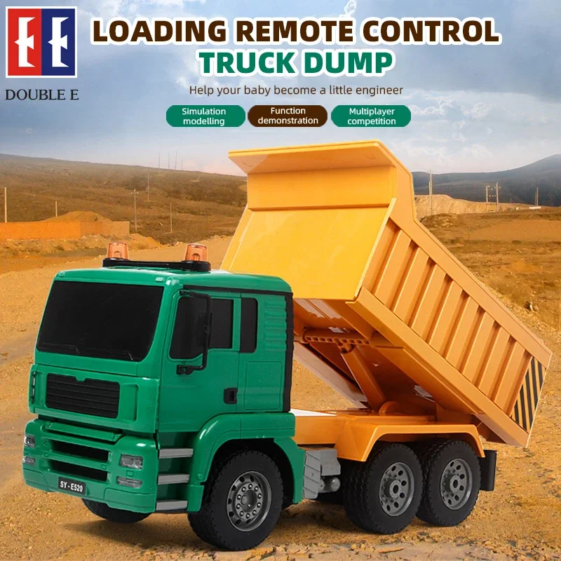 Caminhão basculante duplo e rc e520 1/20 carros caminhões 2.4g rádio controlado veículo de engenharia brinquedos para crianças meninos crianças adultos