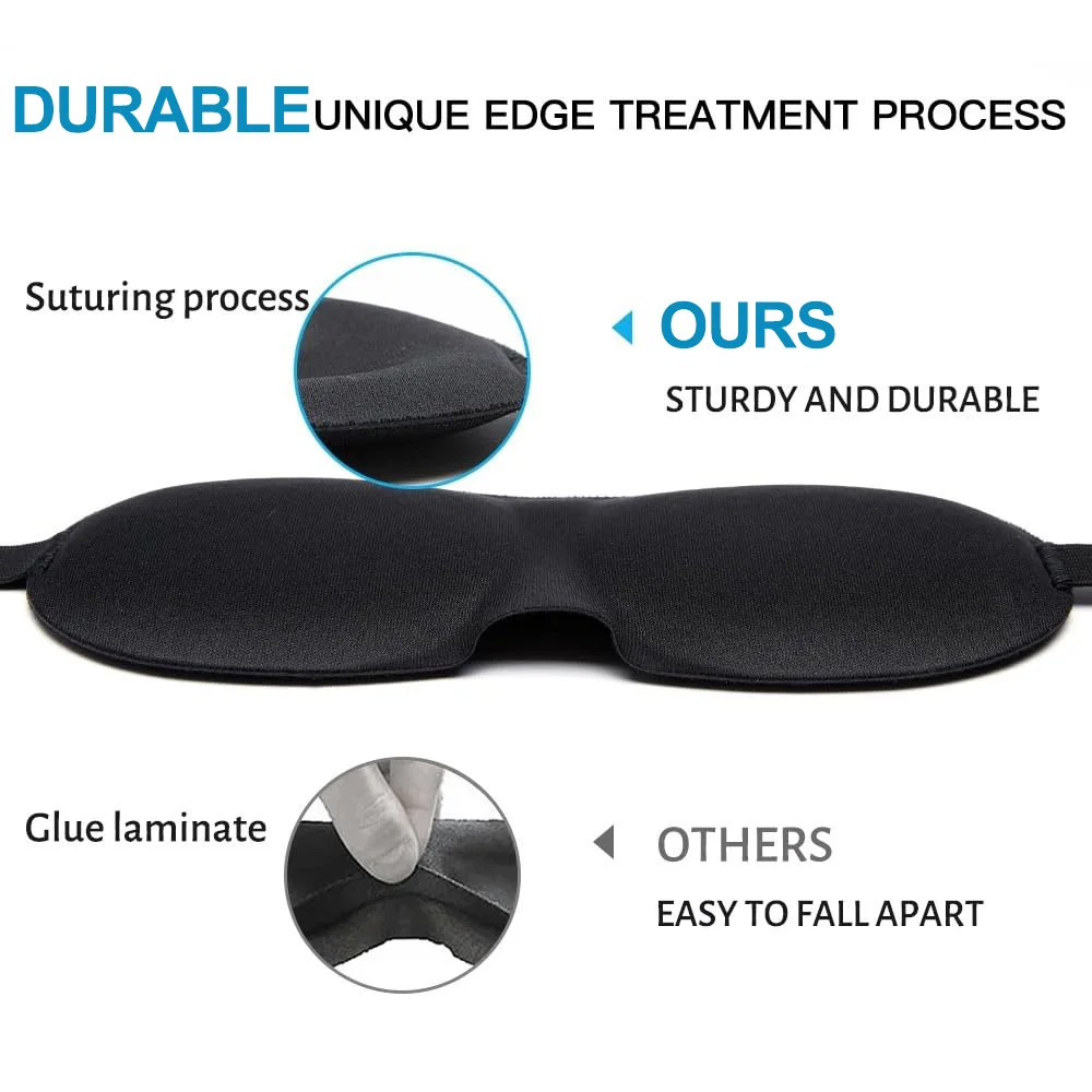Eye Mask for Sleeping 3D Contoured Cup Blindfold Concave Molded Night Sleep Face Masks Block Out Light with Women Men Eyepatch image 6
