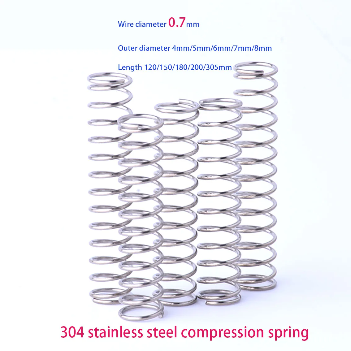 

1PCS Wire Diameter 0.7mm Long120-305mm Stainless Steel Spring 304 Compression Spring Y-shaped Spring