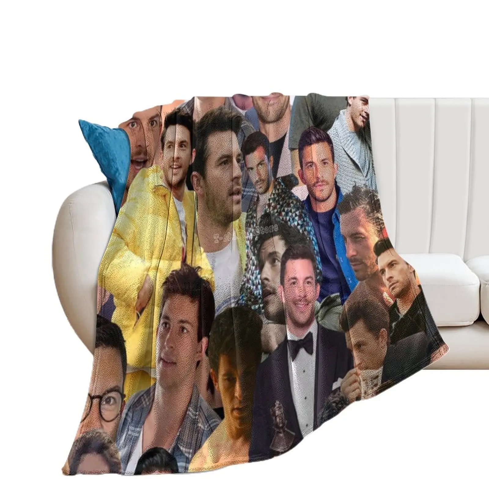 jonathan bailey photo collage Throw Blanket wednesday Soft Beds Blankets