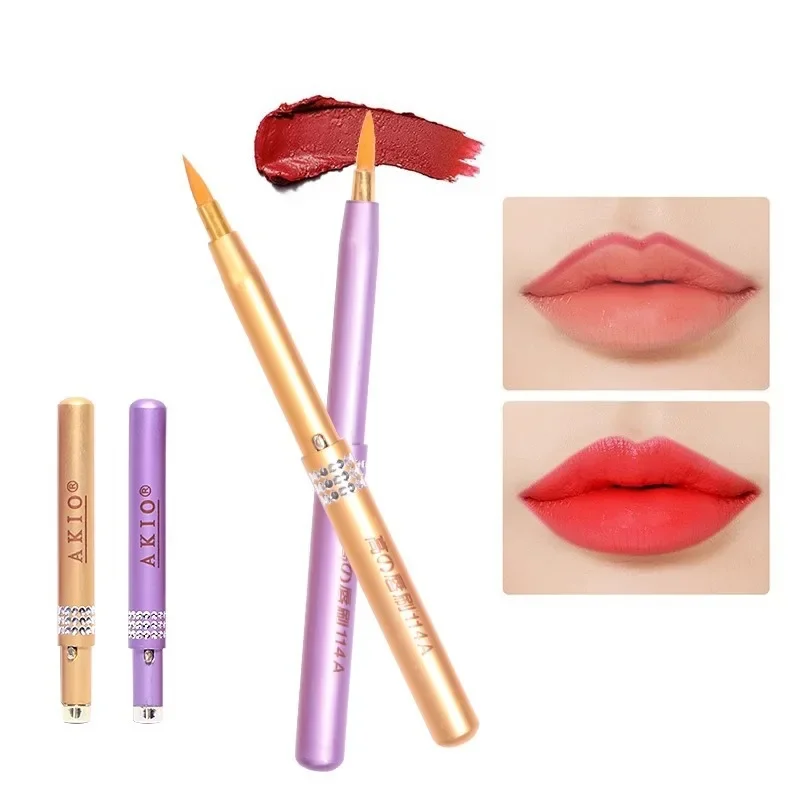 Dx01/lip brush/E1PQ7-Easy to use beginner lipstick lip gloss lip glaze natural outline lip shape portable makeup brush S