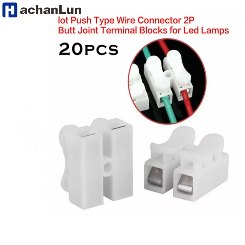 20-50pcs CH2 Spring Quick Wire Connectors Clamps Cable Terminal Block LED Strip Light Electrical Replace Tapes Cable Clamp Tools