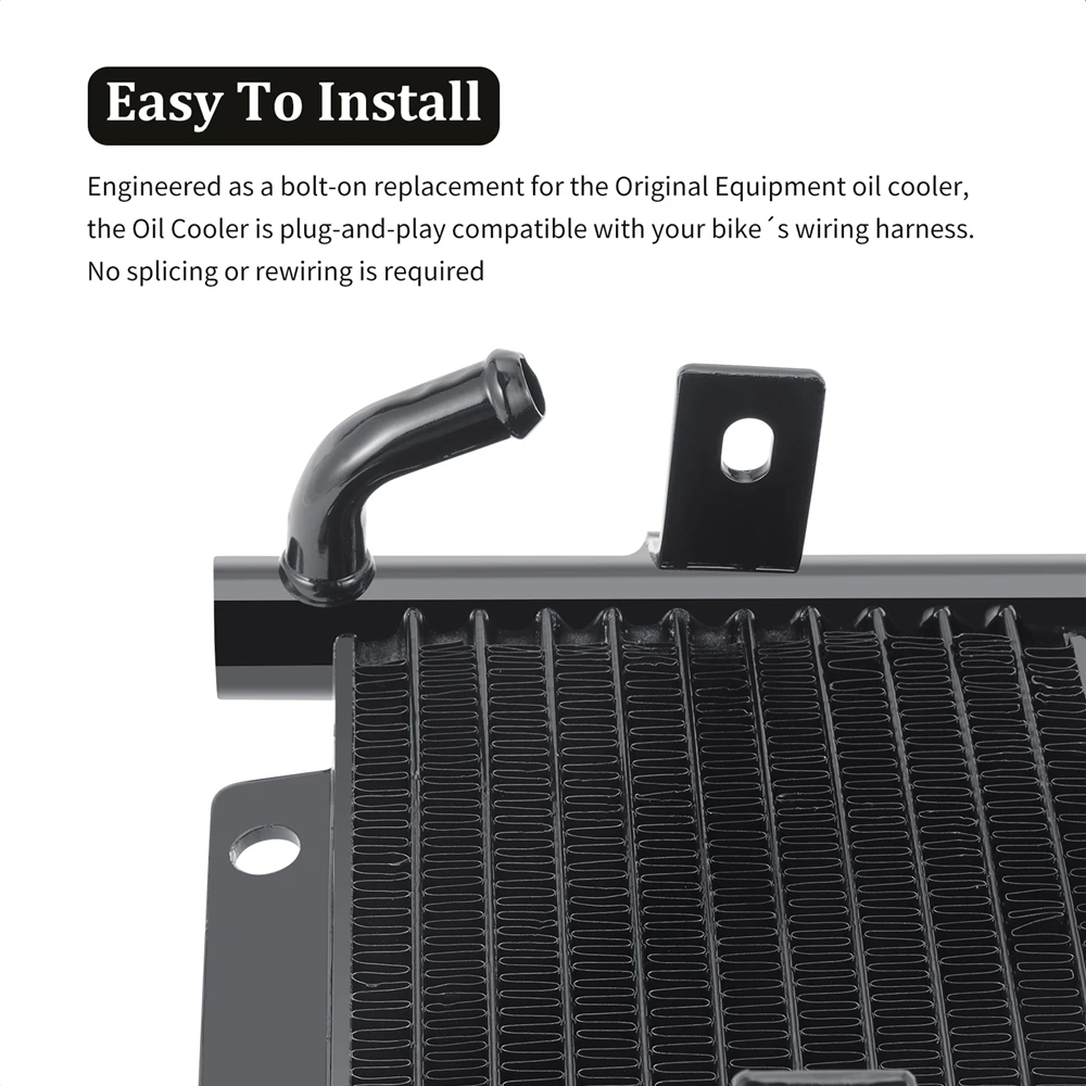 Motorcycle Black Oil Cooler Radiator for Harley Touring Road King Electra Glide Street Glide Road Glide 2017-Up