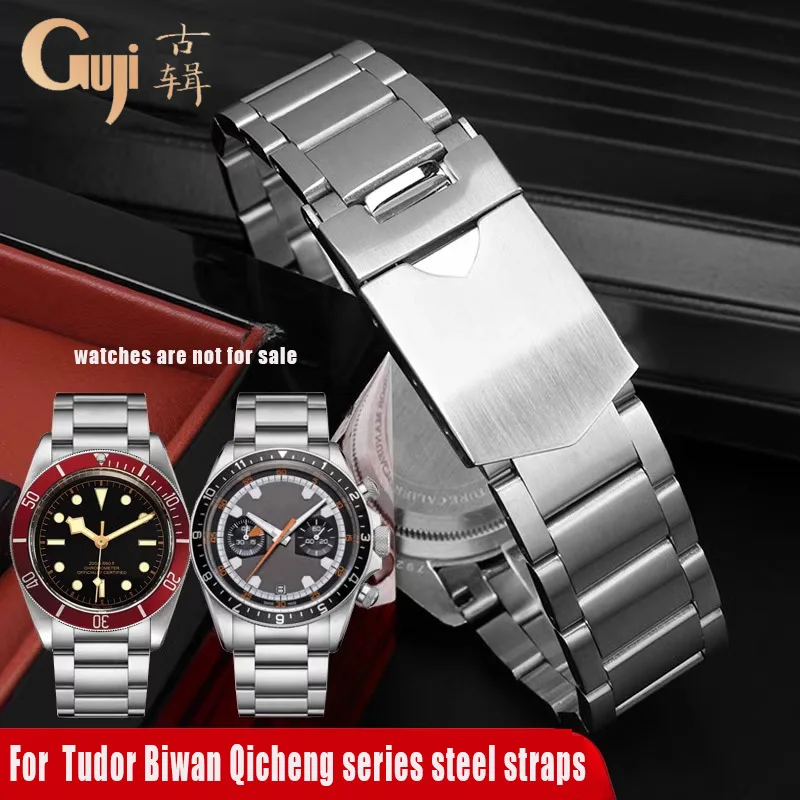 Solid Stainless Steel Watchband For Tudor Black Bay 79230 79730 Heritage Chrono Watch Strap Wrist Bracelet Men's wristbands 22mm