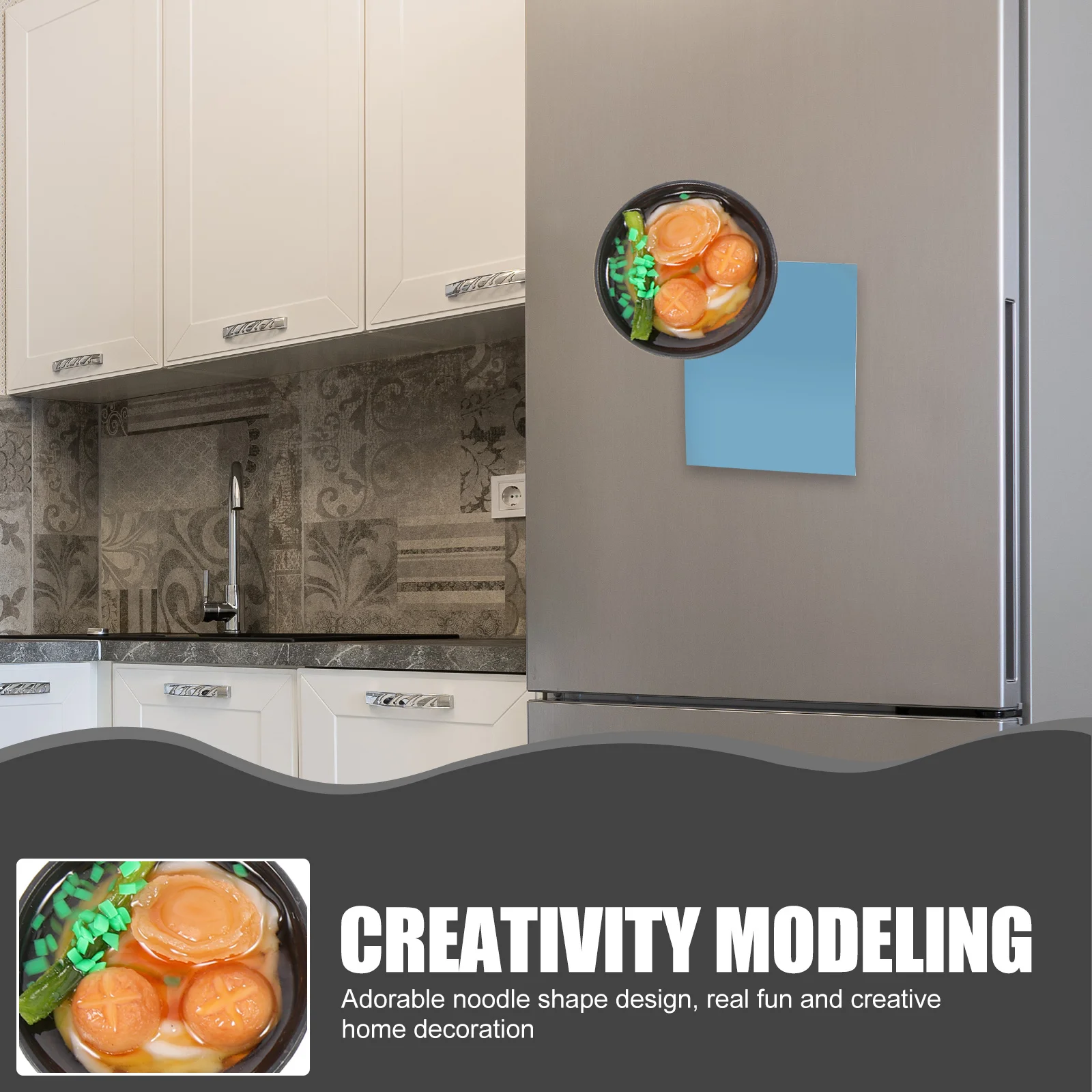 

8pcs Refrigerator Magnets Simulated Udon Stickers Cute Ramen Fridge Whiteboard Decor Office Locker Plastic Magnetic Accessories