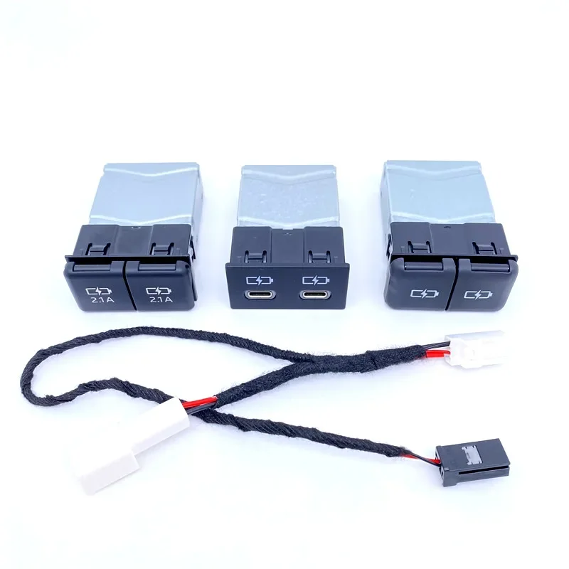 

AADD-Car USB Type-C Quick Charger White Light For Toyota Sienna Camry Highlander Corolla RAV4 Land Cruiser Prado Yaris wire sock