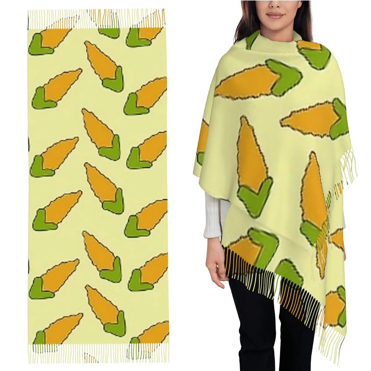 

Marge Kitchen Corn On The Cob Шторы Шарф Шарфы с кисточками для женщин Мягкие теплые шали и накидки Большая осенне-зимняя шаль