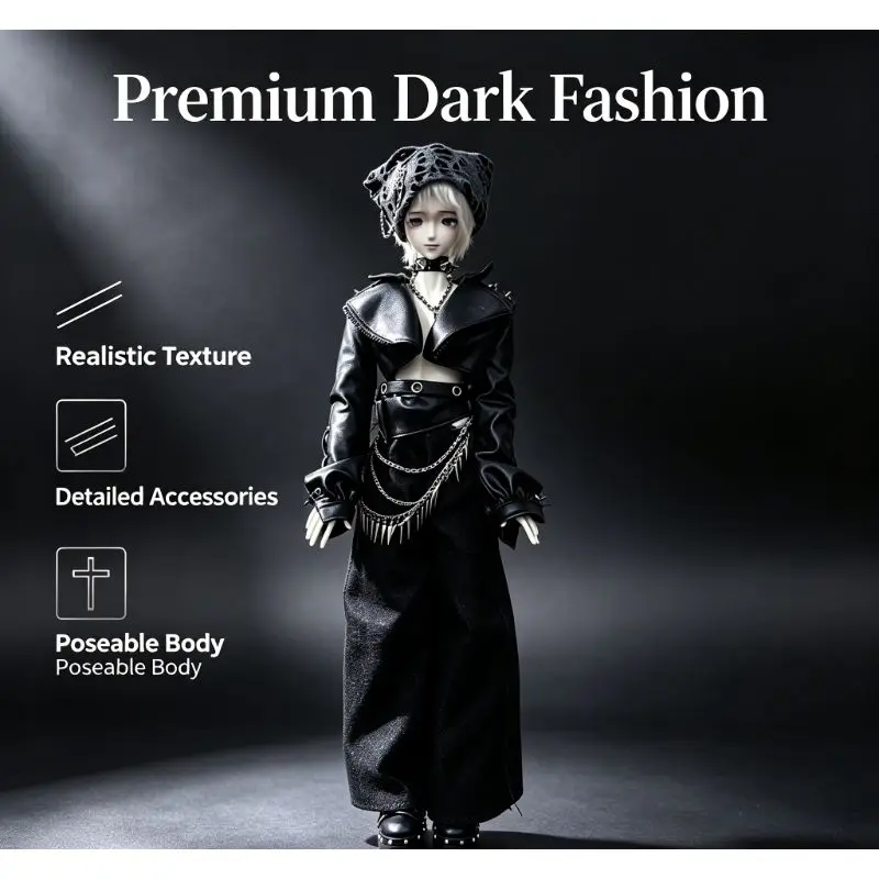 Shugafairy Thasmin 1/4 Scale Male Bjd Doll, punk Dark Muscle Youth Full Set Resin Ball‑Jointed Collectible Doll