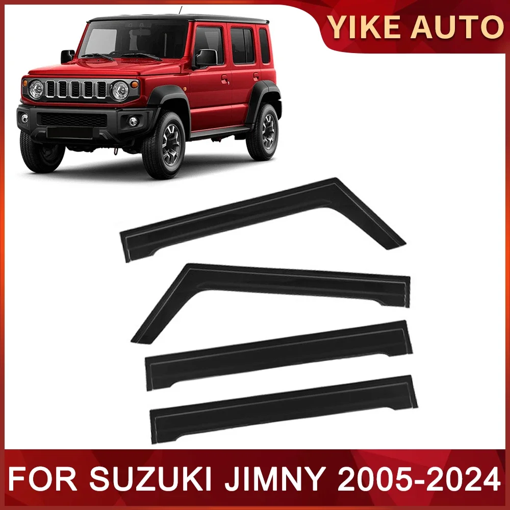 

Window Visor for SUZUKI JIMNY 2005-2024 Weathershied Door Visor Wind Sun Rain Guards Side Window Wind Deflectors Auto