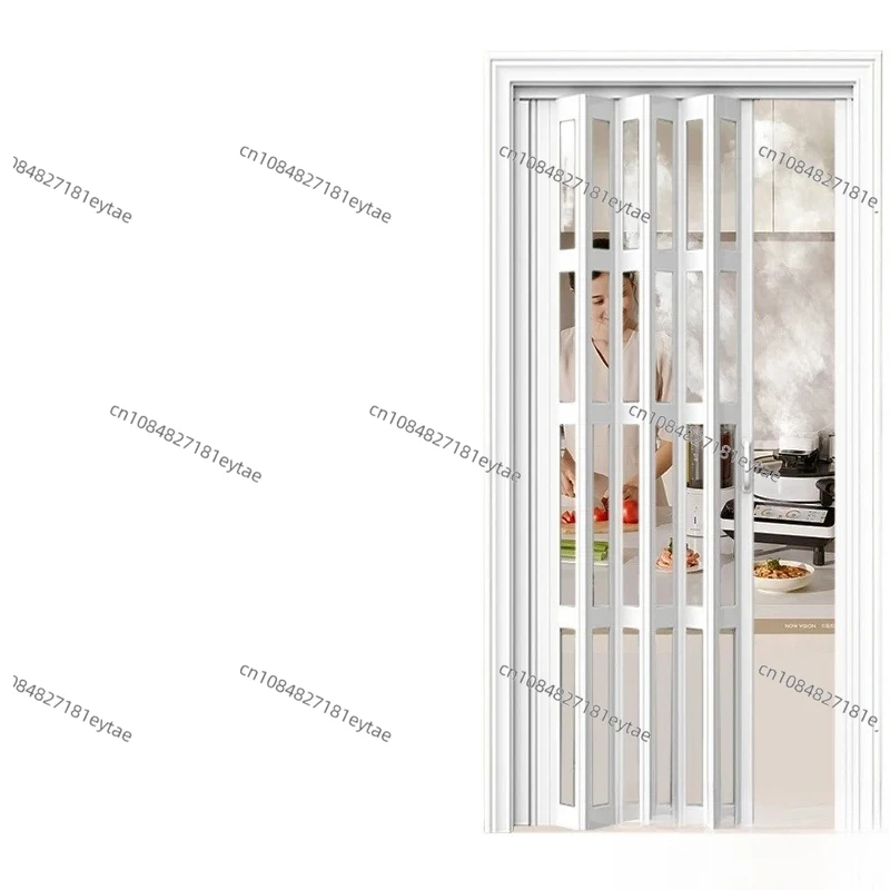 Customized size, contact customer service before purchase PVC kitchen folding door non-punching sliding door partition invisible