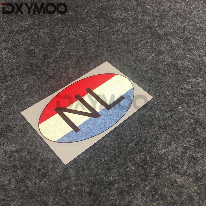 Country Code Oval Car Styling Decals NL Netherlands National Flag Car Window Sticker Bumpers 12x7cm