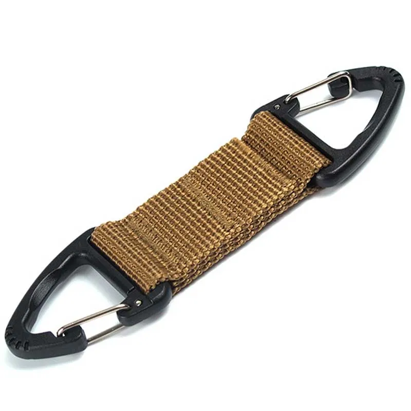 Molle Webbing Backpack Buckle Carabiners Double-Point Triangle Tactical Hanging Buckle Outdoor Camping Hiking Climbing Accessory