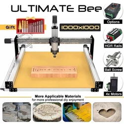 20%off BulkMan 3D Silver 1000x1000mm ULTIMATE Bee CNC Router Complete Full Kit Ball Screw Upgraded Engraver Woodworking Machine