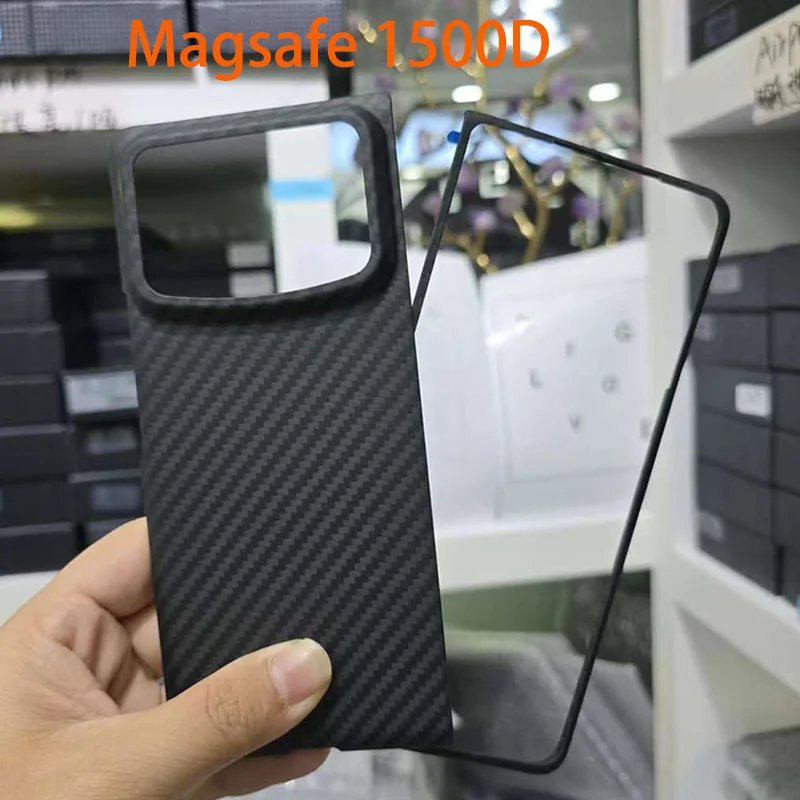 Case for Xiaomi Mix Fold 4 Fold4 Magsafe Strength Magnetic Real Carbon Fiber Aramid Mobile Phone Protective Cover Protection